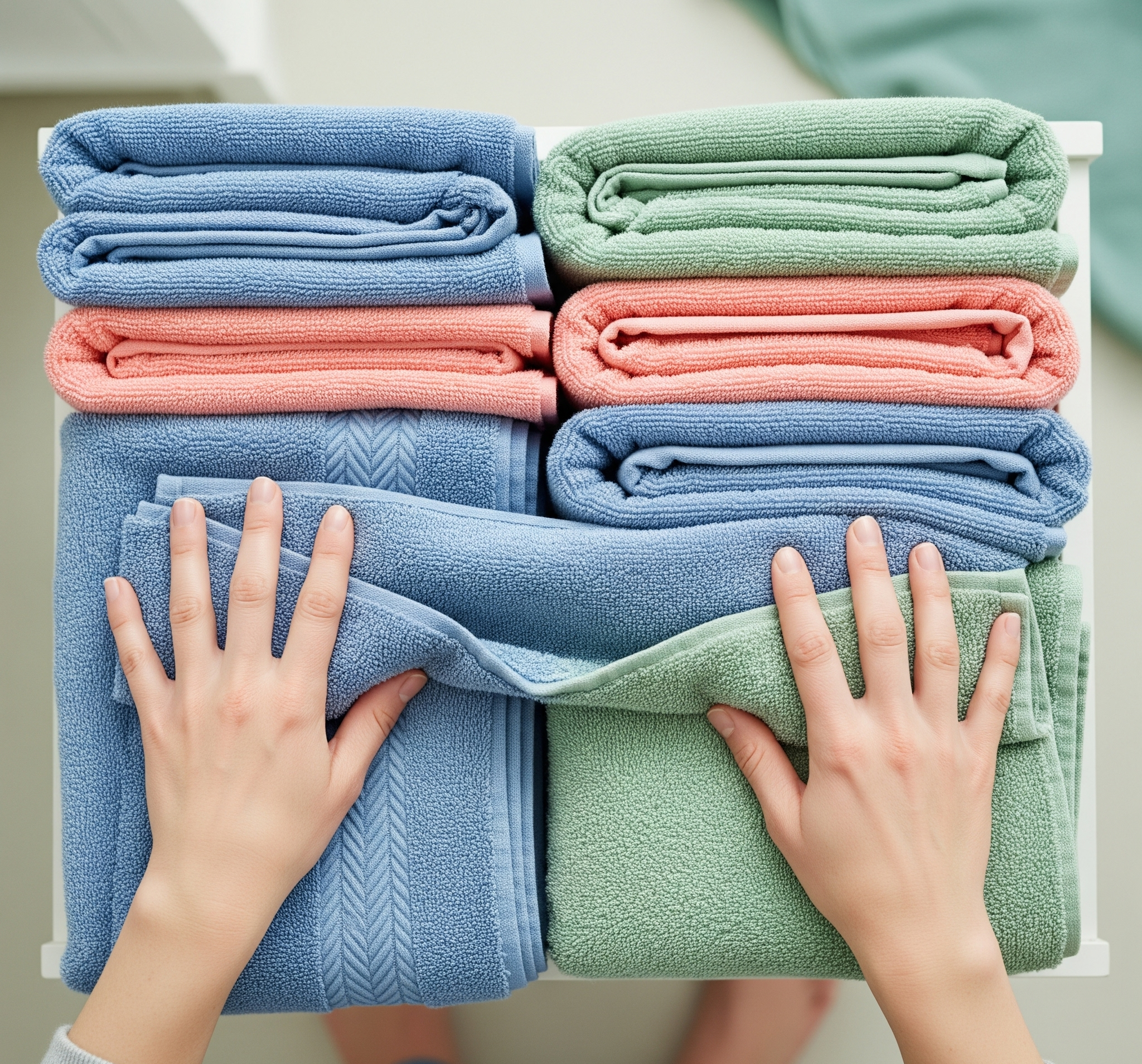 Drawer Of Folded Towels